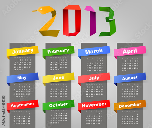 Vector: Calendar for 2013 Calendar for 2013