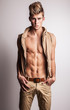 Elegant young handsome man. Studio fashion portrait.
