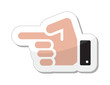 Vector: Pointing hand vector icon as label Pointing hand vector icon as label