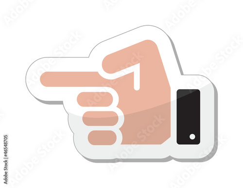 Vector: Pointing hand vector icon as label Pointing hand vector icon as label