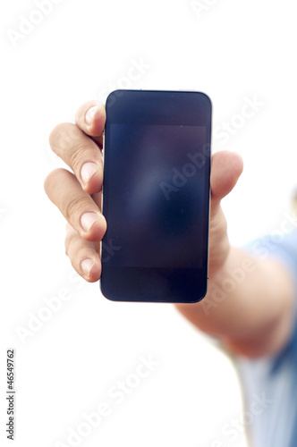 Photo: man hand holding smartphone or phone man hand holding smartphone or phone