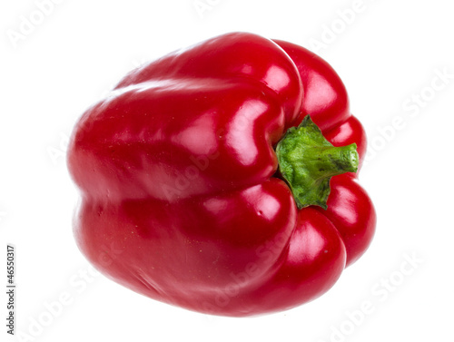 Photo: Bright red pepper isolated on white Bright red pepper isolated on white