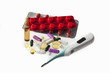 Drugs and thermometer