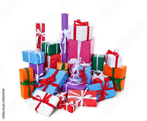 Photo: Viele bunt verpackte Geschenke Viele bunt verpackte Geschenke