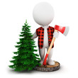 3d white people lumberjack