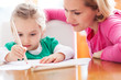 Photo: Mother and daughter drawing Mother and daughter drawing