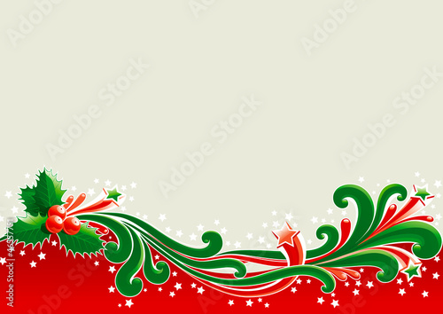 Vector: Vector christmas background with holly Vector christmas background with holly