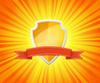 Shield with red ribbon