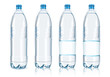 Four plastic bottles with generic labels