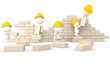 3D guys building a wall