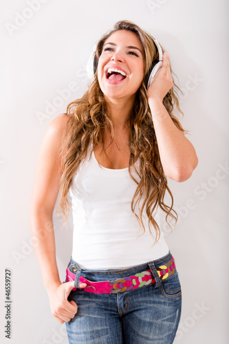 Photo: Woman listening to music Woman listening to music
