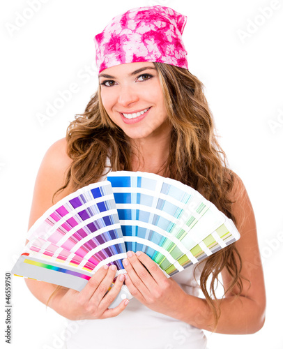 Photo: Woman with a Pantone Woman with a Pantone