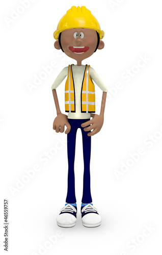 Illustration: 3D construction worker 3D construction worker