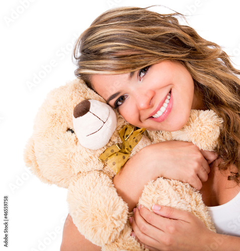 Photo: Cute woman with a teddy bear Cute woman with a teddy bear