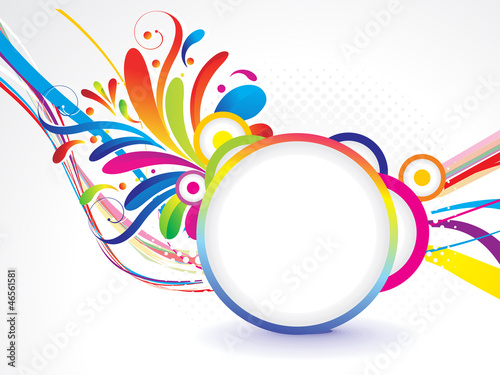 Vector: abstract colorful wave background with floral abstract colorful wave background with floral