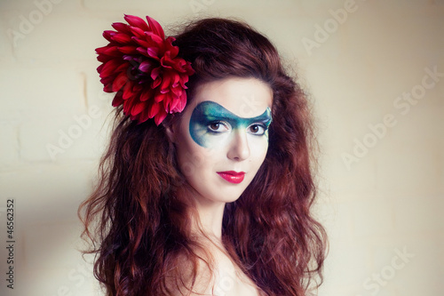 Photo: face-art portrait of a beautiful woman face-art portrait of a beautiful woman