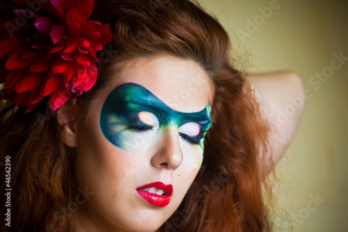 Photo: face-art portrait of a beautiful woman face-art portrait of a beautiful woman