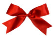 red ribbon and bow isolated on white