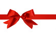 red ribbon and bow isolated on white