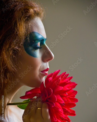 Photo: face-art portrait of a beautiful woman face-art portrait of a beautiful woman