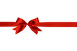 red ribbon and bow isolated on white