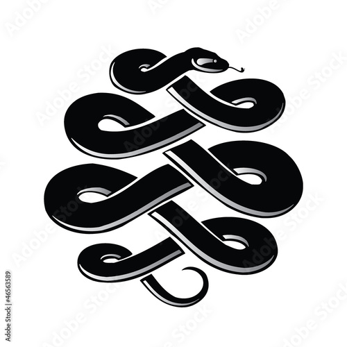 Vector: Snake symbol - black vector illustration Snake symbol - black vector illustration