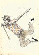 jumping and happy (- drawing into vector)