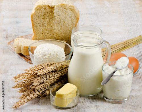 Photo: Bread and dairy products Bread and dairy products