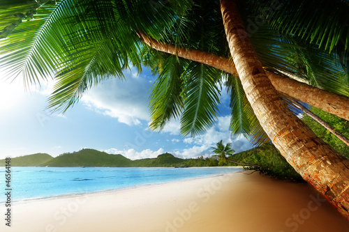 Photo: sunset on beach, Mahe island, seychelles sunset on beach, Mahe island, seychelles