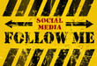 Vector: grungy "Follow Me" social media sign or button, industrial style grungy "Follow Me" social media sign or button, industrial style