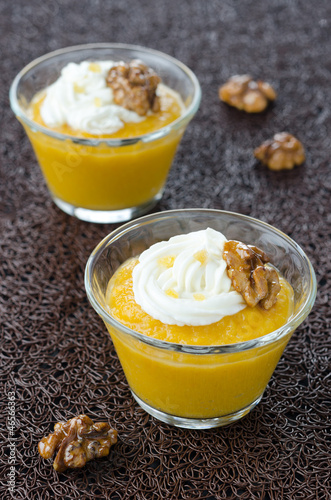 Photo: pudding with pumpkin and mango pudding with pumpkin and mango