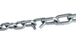 Broken chain link chain