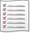 Isolated paper checklist marked up