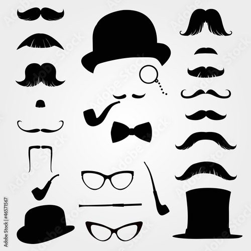 Vector: Mustaches and other retro accessories Mustaches and other retro accessories