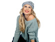 attractive woman in winter clothes