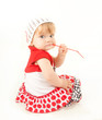 Photo: studio shot of blond little baby girl studio shot of blond little baby girl