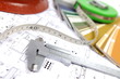 tools for home renovation onarchitectural drawing