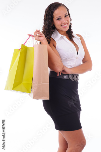 Photo: beautifulwoman with two shopping bags beautifulwoman with two shopping bags