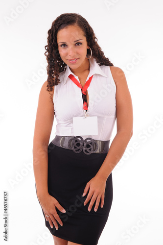 Photo: hostess with congress badge hostess with congress badge
