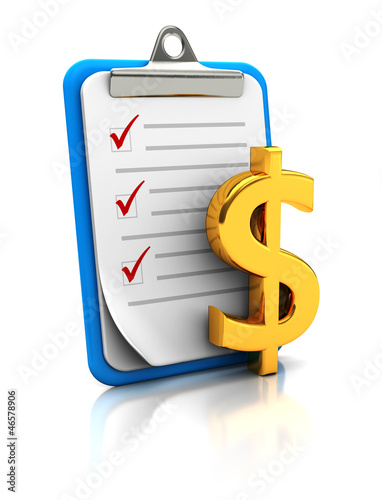 Illustration: Clipboard with dollar sign Clipboard with dollar sign