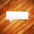 Vector wooden background with speech bubbles paper stick