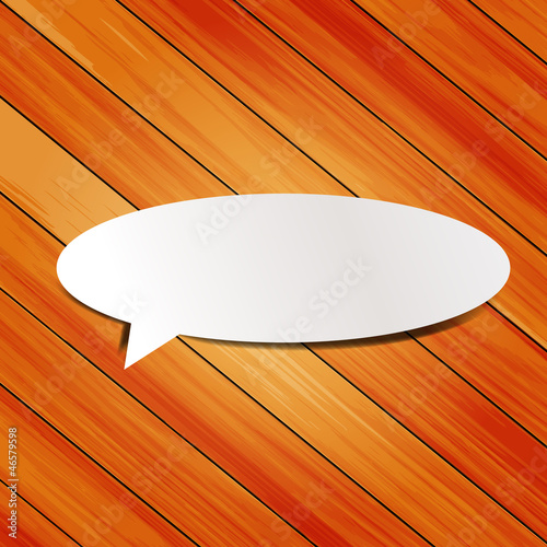 Vector: Vector wooden background with speech bubbles paper stick Vector wooden background with speech bubbles paper stick