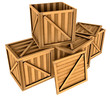 wooden boxes