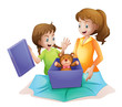 Vector: mom and kid mom and kid