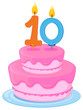 Vector: a cake with candle a cake with candle