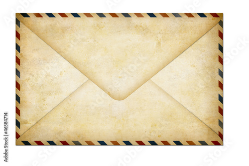 Illustration: old closed paper air post letter isolated on white old closed paper air post letter isolated on white