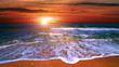 Sunset At Sea. Timelapse  Clouds.