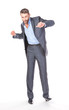 Photo: Full length portrait of cheerful business man Full length portrait of cheerful business man