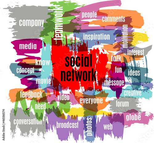 Vector: social network concept, vector illustration, with strokes social network concept, vector illustration, with strokes