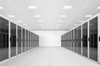 long row of server racks